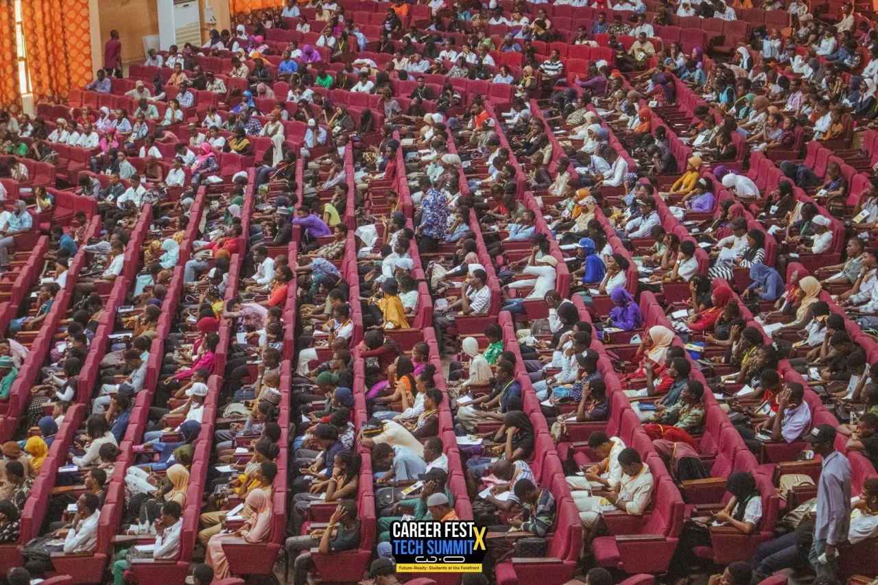 A packed auditorium at CareerFest X TechSummit